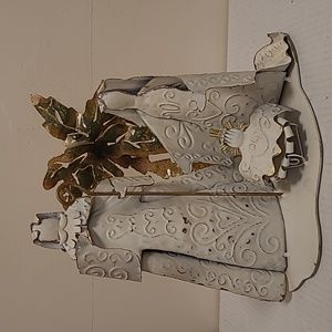 Vintage Home Interior Metal Holy Family Statue